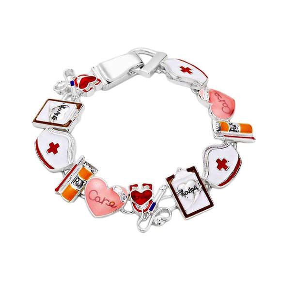 Tigerstars Nurse Charms Link Bracelet - Picture 1 of 1